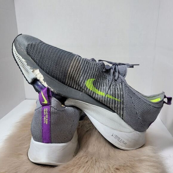 Nike Air Zoom Tempo Next% Flyknit Particle Grey/Volt Running Shoes Size 15 - Picture 8 of 11